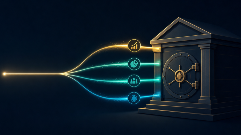 Multiple income streams flowing into financial security — beginner's guide